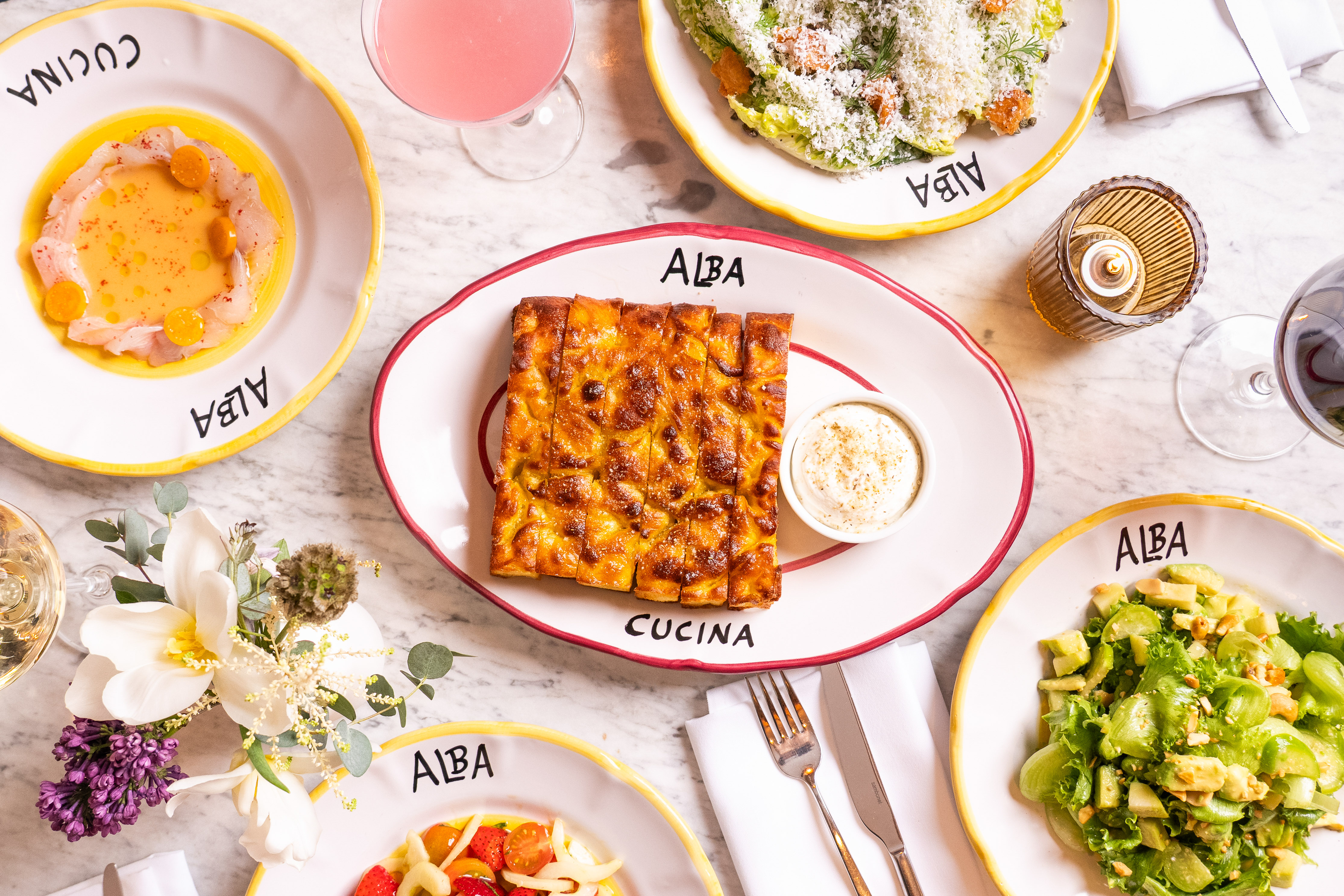Indoor and outdoor Italian dining at Alba Spiaggia in Montauk.
