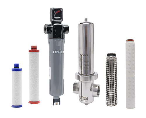 nano compressed air filters, sterile depth, sterile membrane & culinary steam filters including both housings and elements