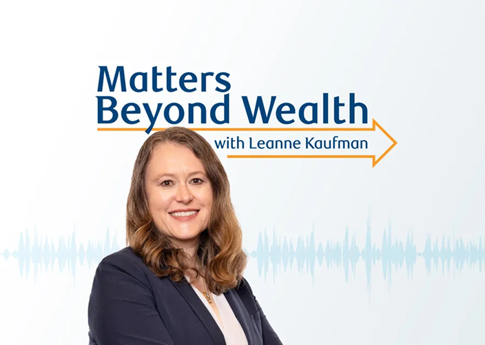 Matters Beyond Wealth logo with headshot of Leanne Kaufman.