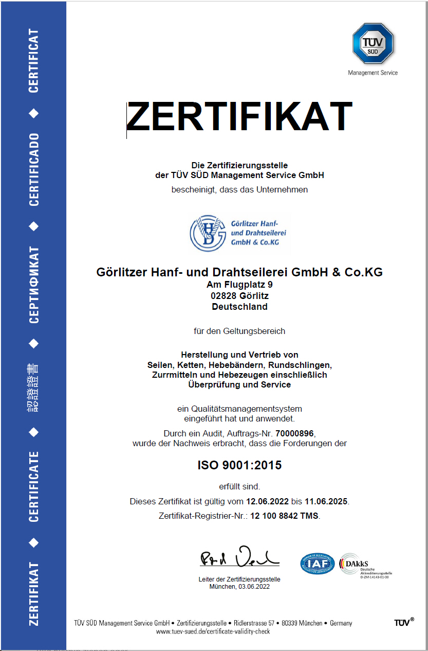 Bilder Görlitzer Hanf- und Drahtseilerei GmbH & Co.KG