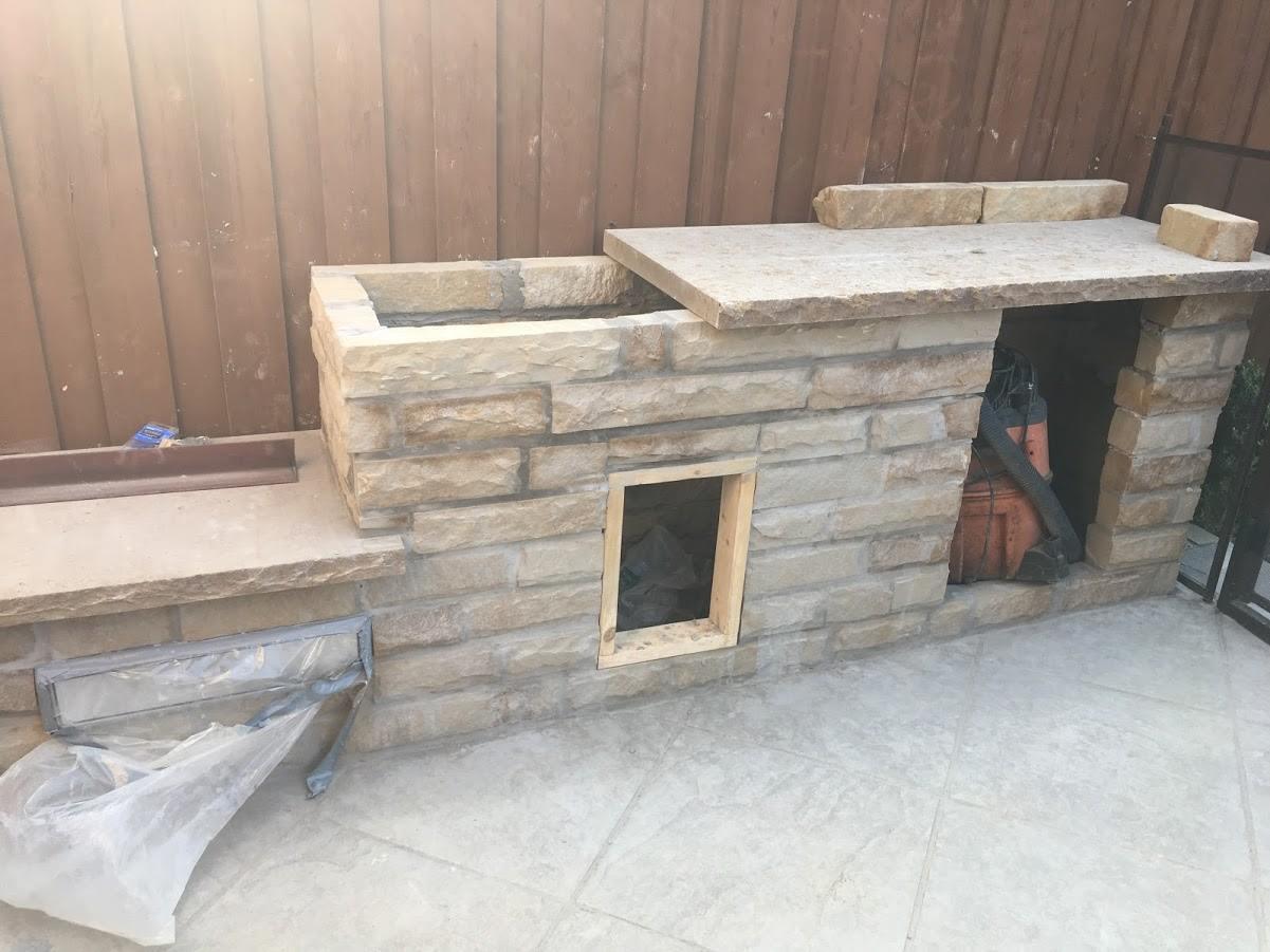 Custom Outdoor Kitchen being created for many years of backyard fun.