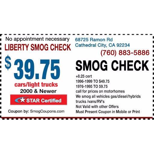 Liberty Smog Check Coupons near me in Cathedral City, CA ...