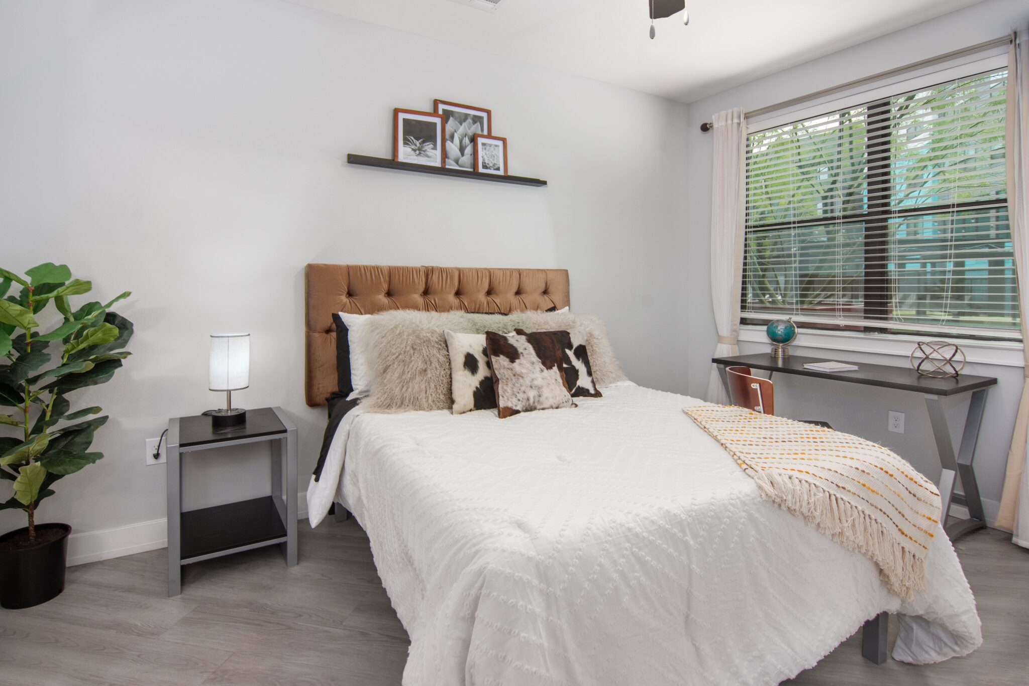 Private bedrooms and bathrooms.