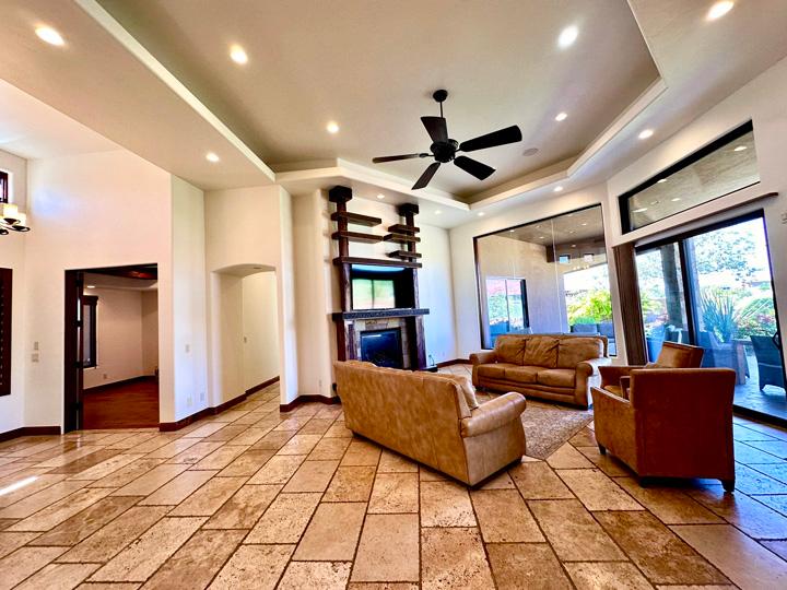 Interior painting project with finished walls and trim.