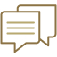 Overlapping speech bubbles icon.