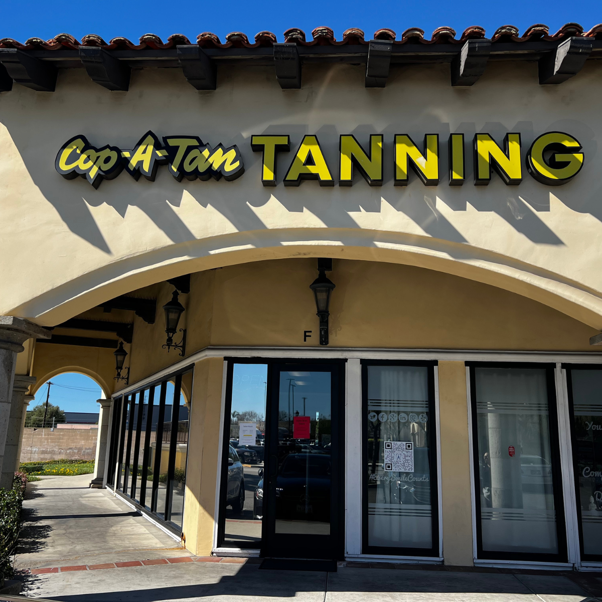Outside entrance to Cop-A-Tan Torrance