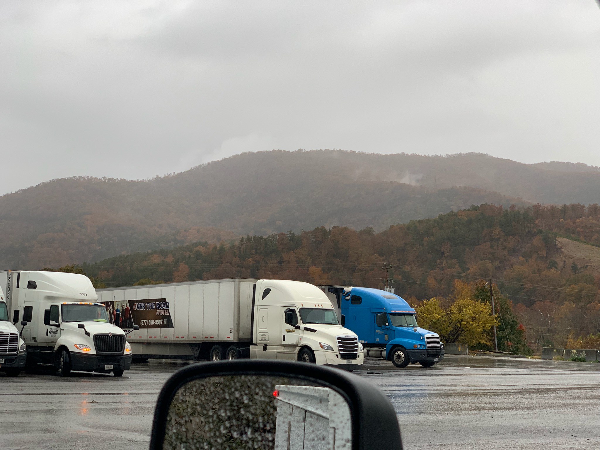 Truck stop in mountains