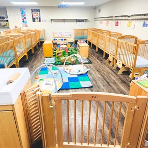 Bright and colorful preschool classroom at Childcare Network with age-appropriate learning materials