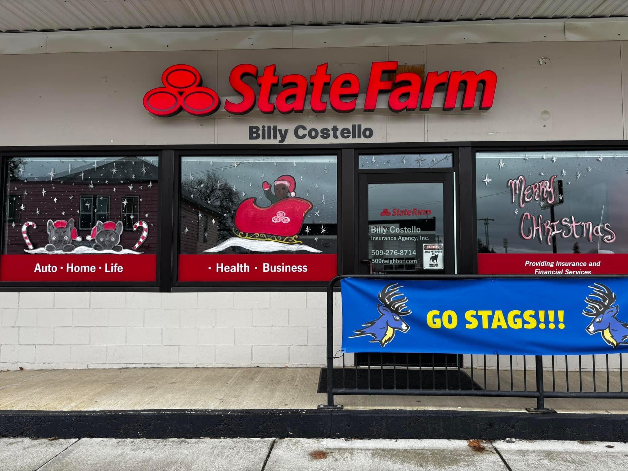 Thank you Window art by Starr for this awesome window art work! Tater, Winston, and “Jake” Claus look great!