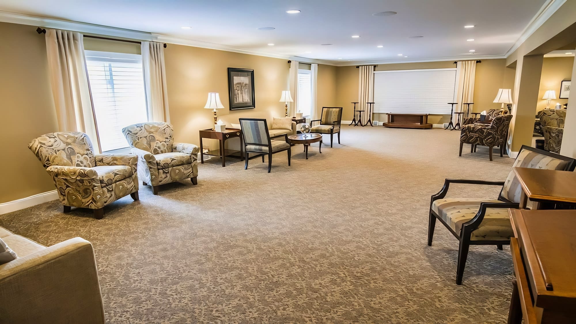Our family gathering room in Spring Lake, set for visitation and time together.
