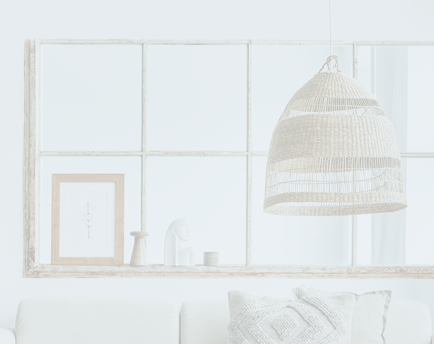 A light and bright living room setting with wood accents.