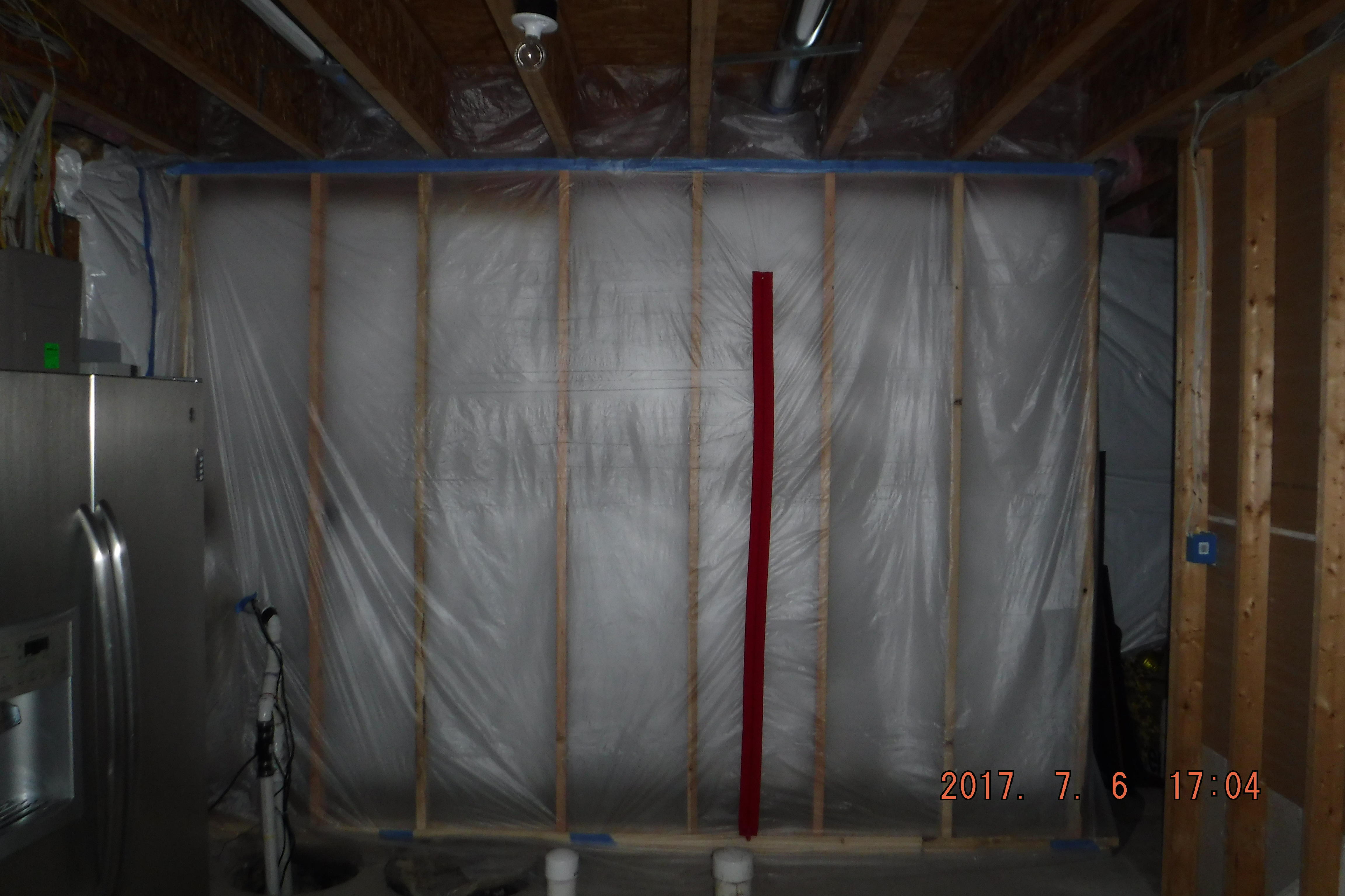 Containment in a basement.  SERVPRO