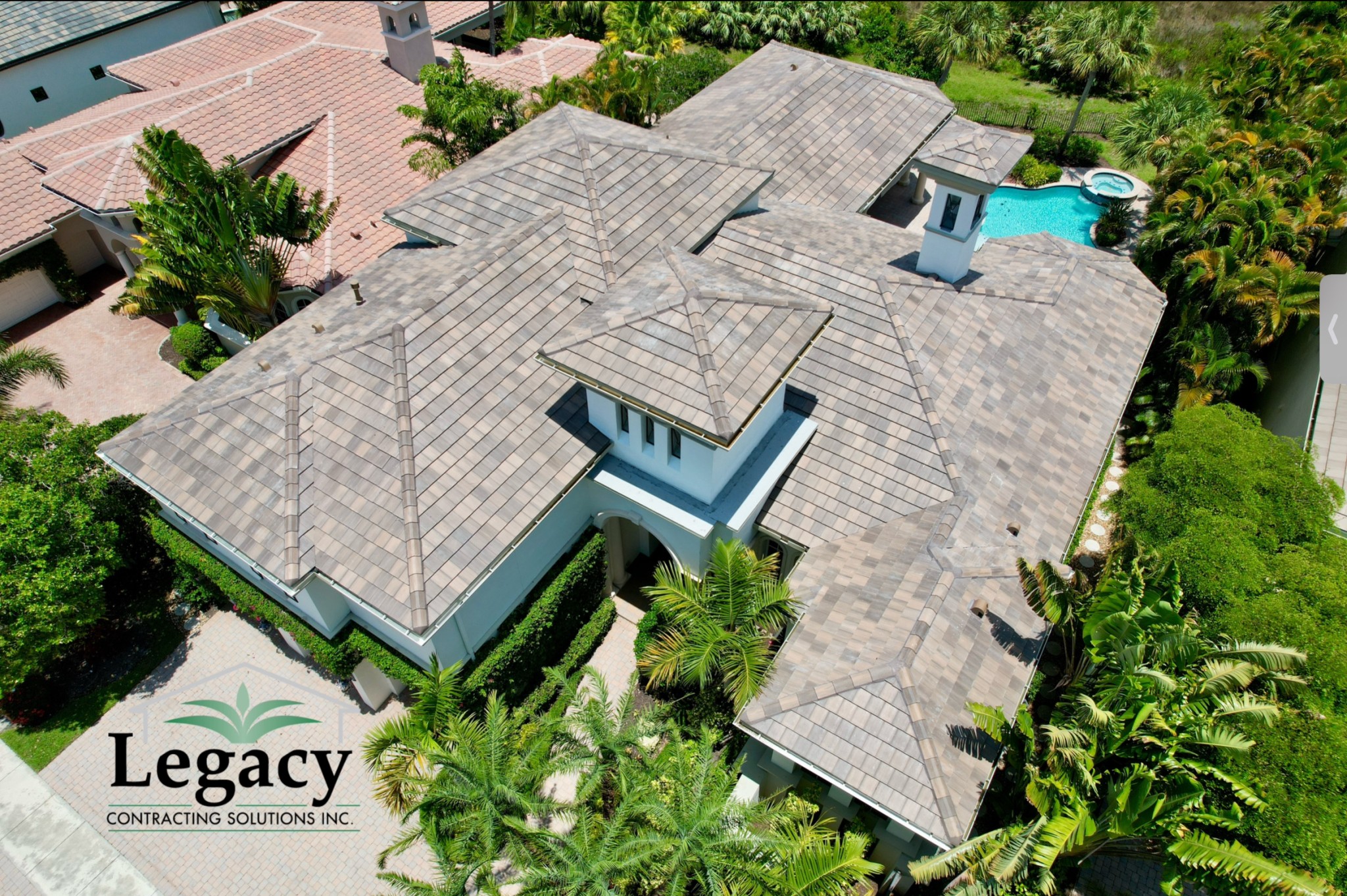 We did a full roof replacement for this customer and they picked a beautiful flat tile color from Eagle. This color is called Viera Blend.