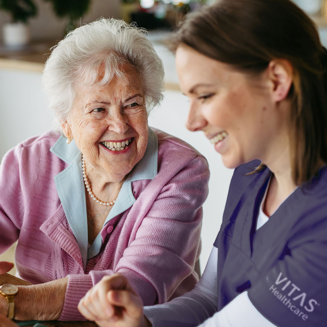 Nurse with hospice patient.