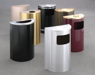 Half Round and Half Moon Metal Trash Cans
