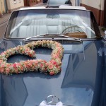 Hochzeit autoblumen in herz form rosa - Blütenkorb München