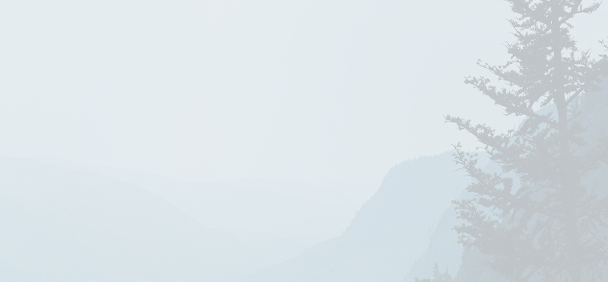 A hazy view of mountains.