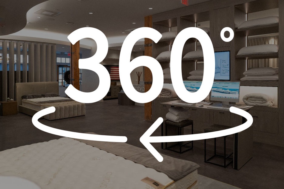 Interactive 3D virtual tour of the Saatva Viewing Room in Portland, Oregon.