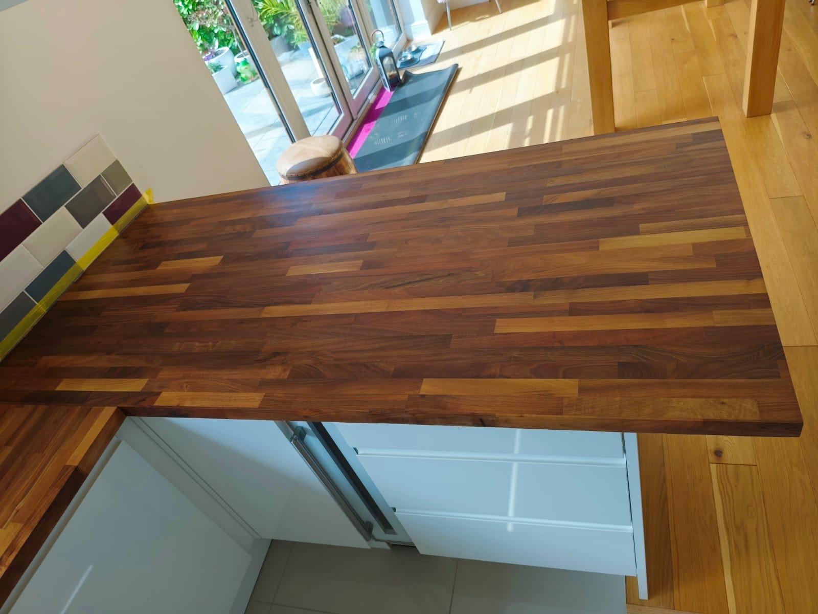 Worktop sanded and coated