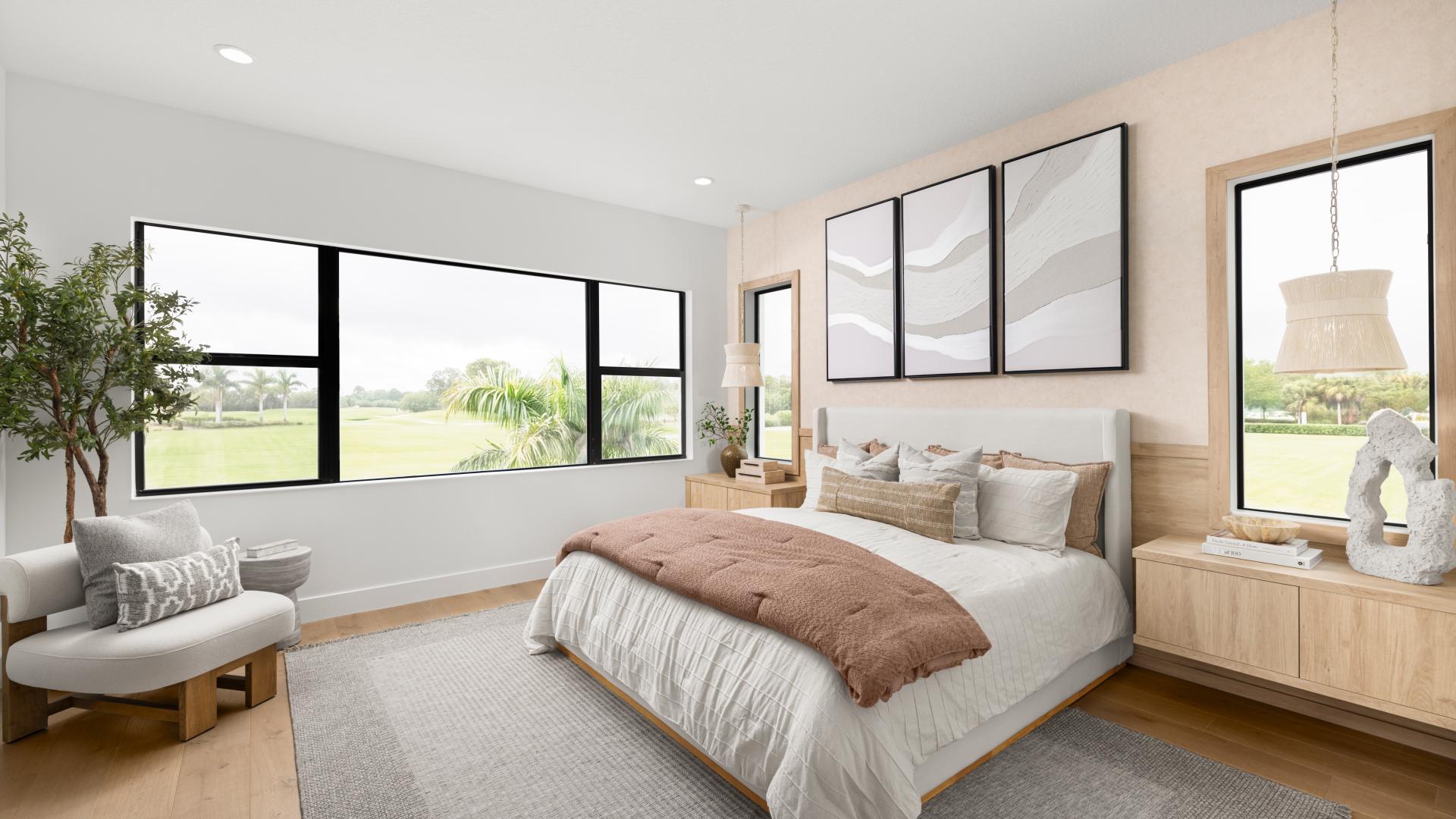 Spacious primary bedrooms in each home design