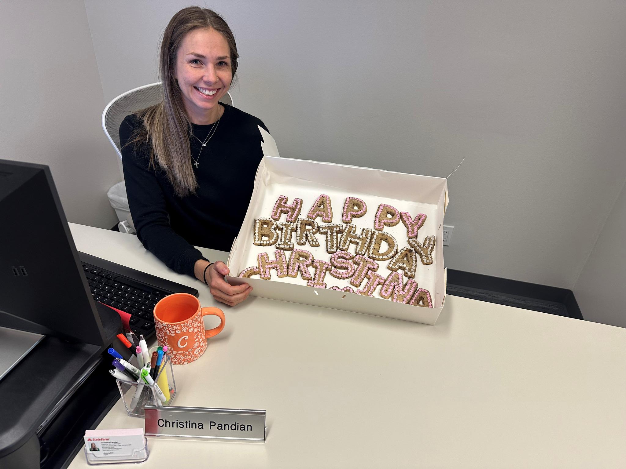 Happy Birthday to Christina!!! 🥳 If you ever come in to our Utica Square office, she is the first smiling face you will see. 🙂 Thank you for everything you do to help our customers. We are lucky to have you on the Jessey Lile State Farm team. Hope you have the best day!