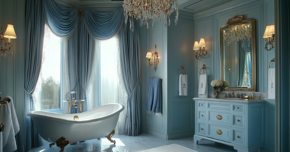 Stunning Powdery Blue Bathroom