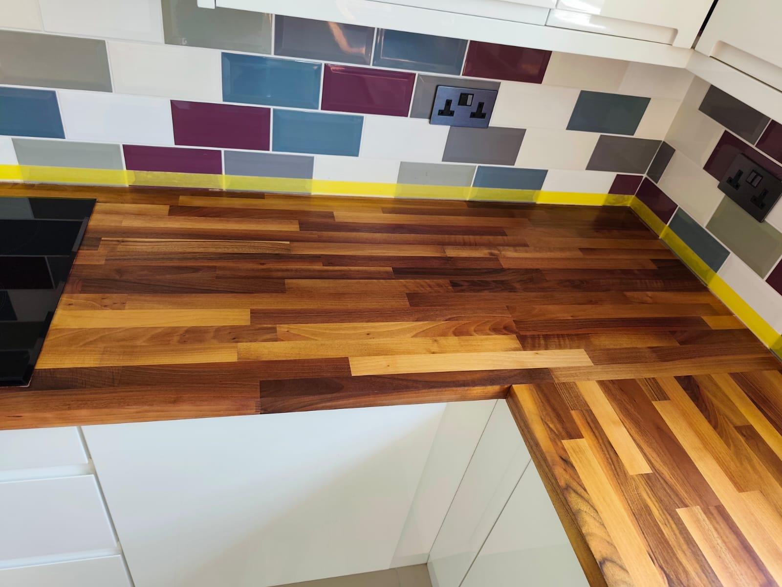 Worktop sanded and coated