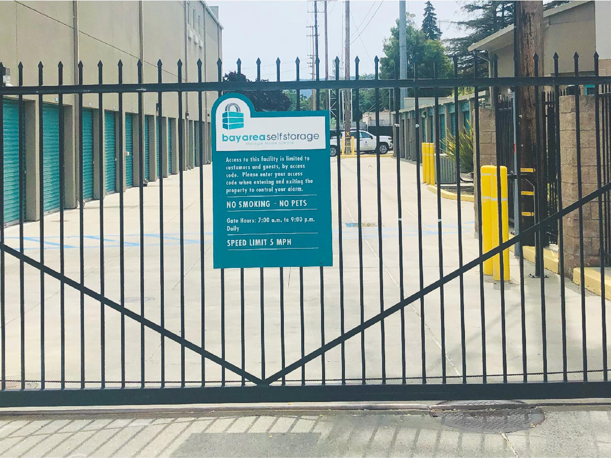 Bay Area Self Storage Redwood City Security Gate