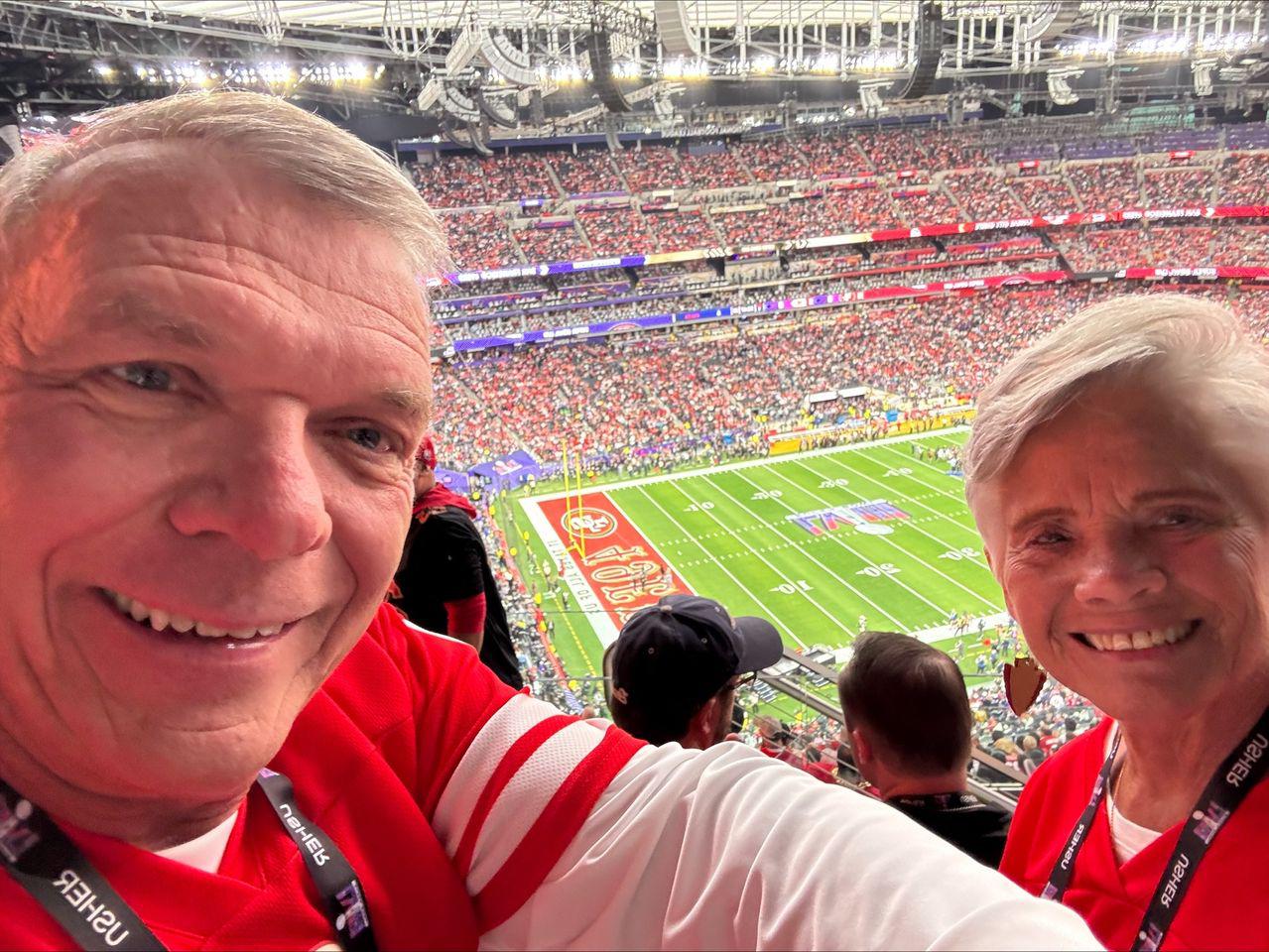 We came to Vegas to hang out with Chiefs Kingdom and cheer on our team. We were blessed with a huge surprise early Sunday morning that we were going to the big game. Aaron, Theresa’s son, helped to find us tickets and we just had to go. A nail biter for sure and we were truly underdogs. 49er fans were everywhere. In the 4th quarter when they had the lead you could feel they thought they had the Lombardi trophy won. Mahomes broke their heart and made Chiefs Kingdom so proud. We witnessed a great moment in NFL history. Go Chiefs!