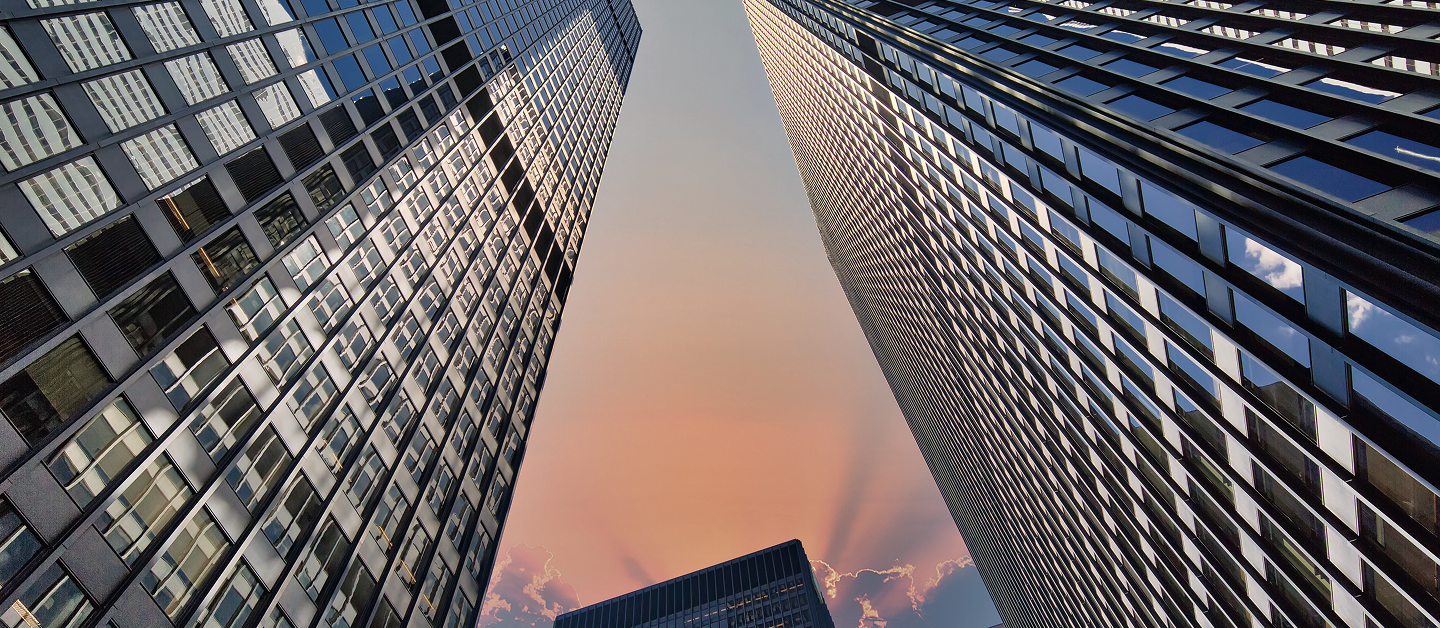 Tall skyscrapers.