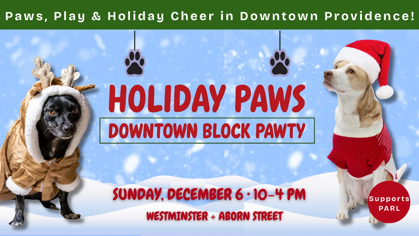 Image of Local Pet Event Holiday Paws Downtown Block Pawty Nearby