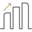 Uptrend bar graph icon.