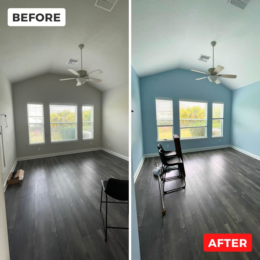Before and after interior painting project
