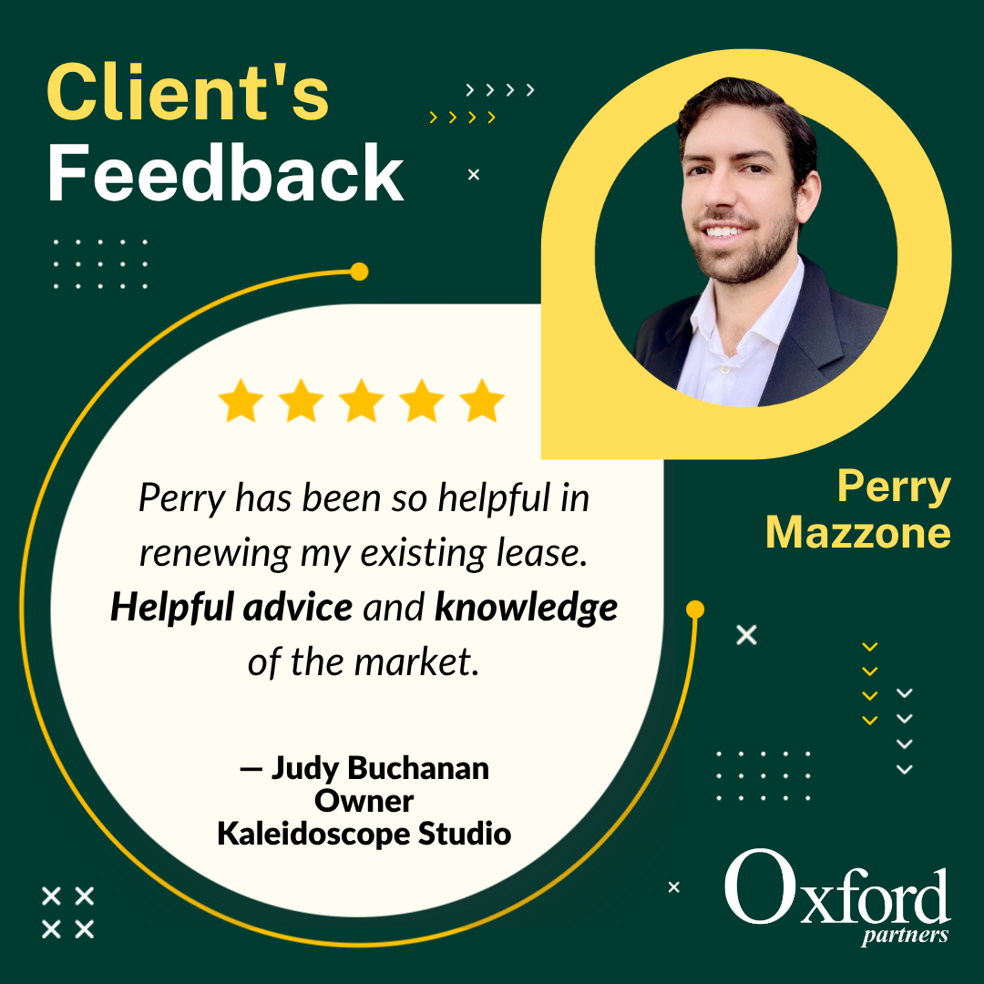 Oxford Partners Houston commercial real estate broker Perry Mazzone 5-star client review 