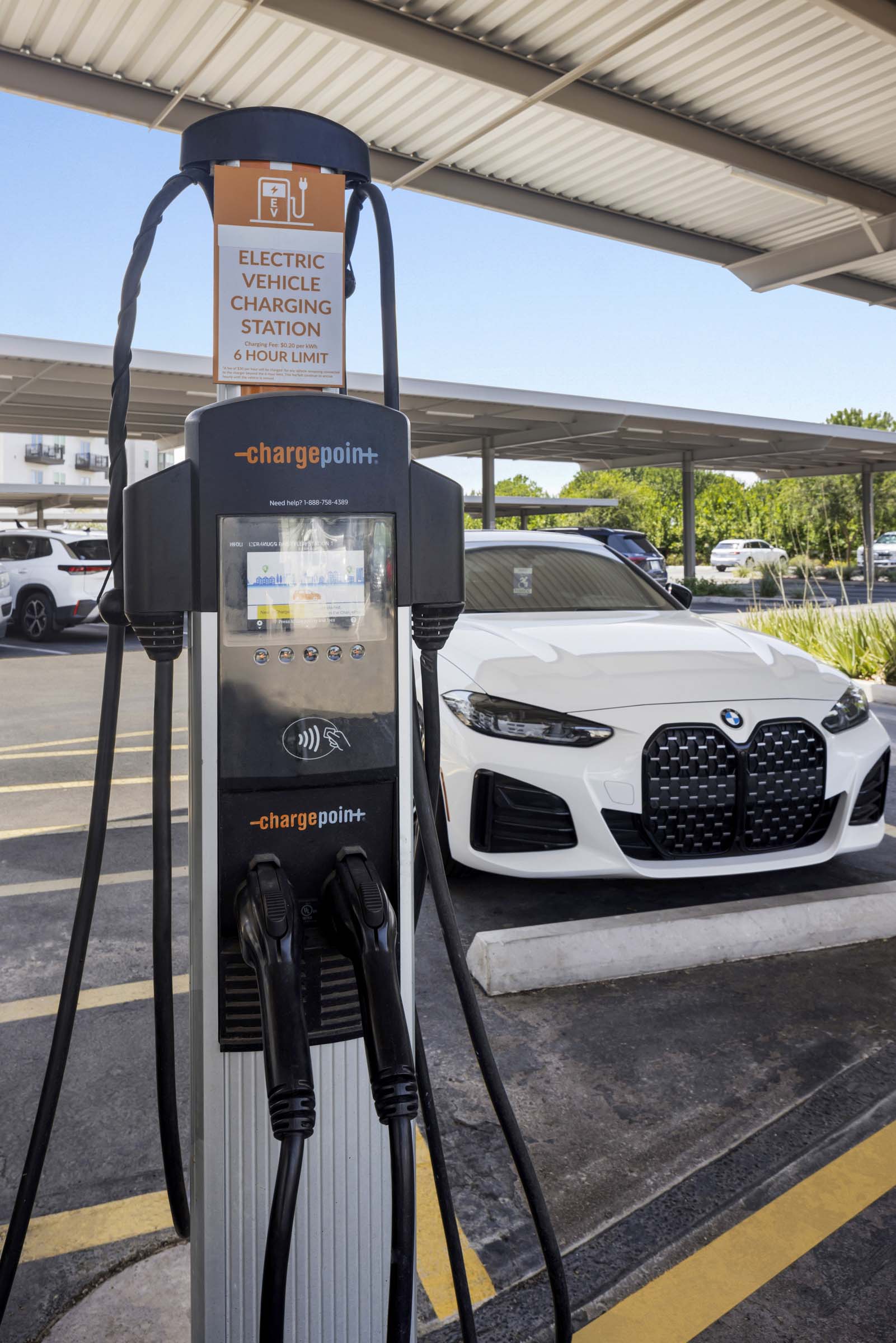 Electric vehicle charging station at Camden Gilbert apartments in Gilbert, AZ 