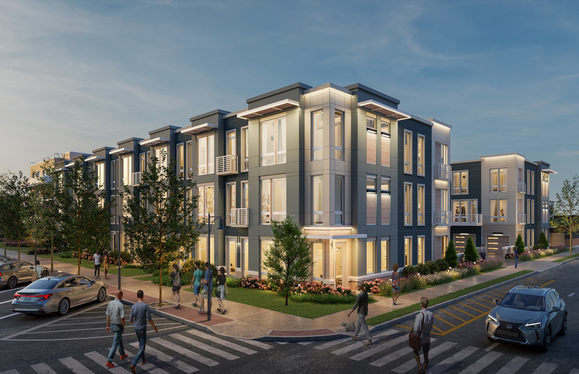 Sunset Square - exterior rendering