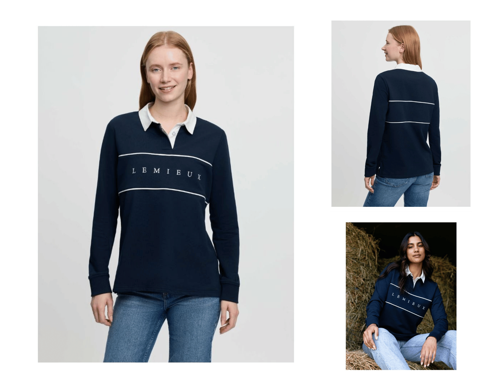 LeMieux Women's Rochelle Rugby Shirt Ride the rugby shirt trend with this traditional take on a British classic. Crafted in lovely heavyweight soft loopback fabric, the generous cut gives a body-skimming boxy shape with a nice flow to it.