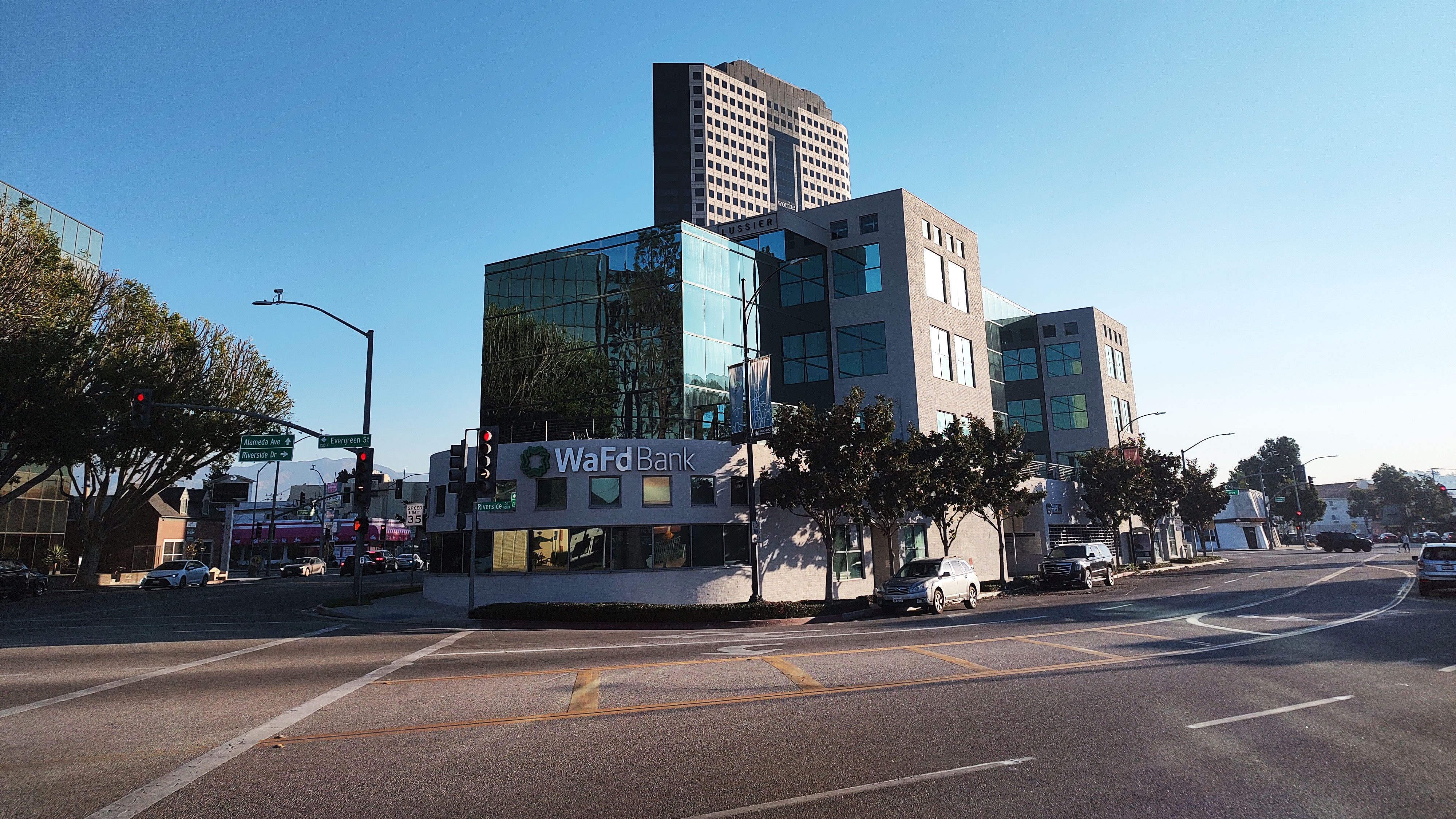 Photo of the WaFd Bank Branch location in Burbank, California. Located at 4100 W Alameda Ave. Ste 104, Burbank, CA  91505