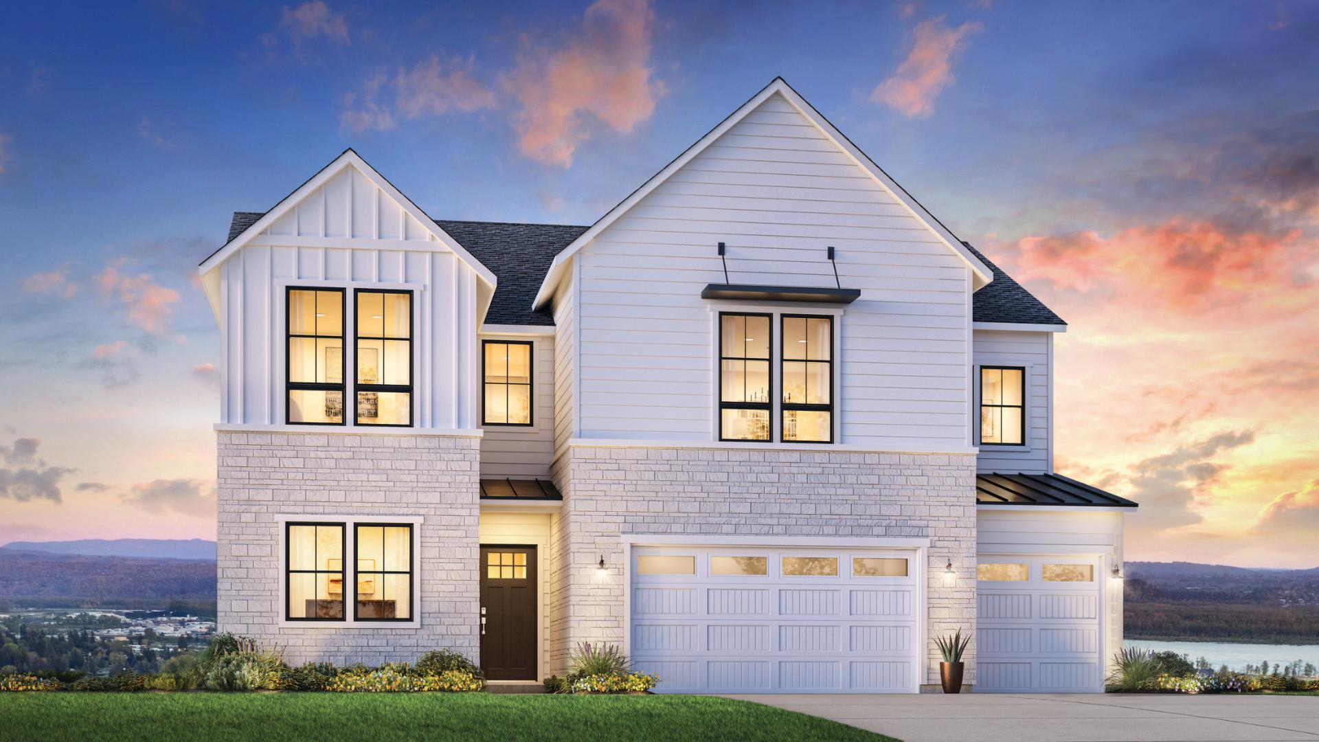 Home designs are available in a curated mix of Prairie, Contemporary, Modern Farmhouse, Northwest, and Scandinavian elevations