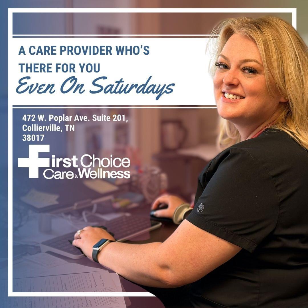 Your health matters to the medical providers at First Choice Care, which is why we are open extended hours! Whether it’s an urgent medical need or a routine check-up, our doors are open longer to accommodate your busy schedule. Your well-being is our priority, so don’t hesitate to drop by or schedule an appointment today!