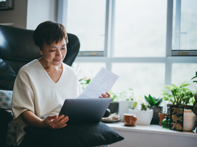 Client reviewing their financial plan.