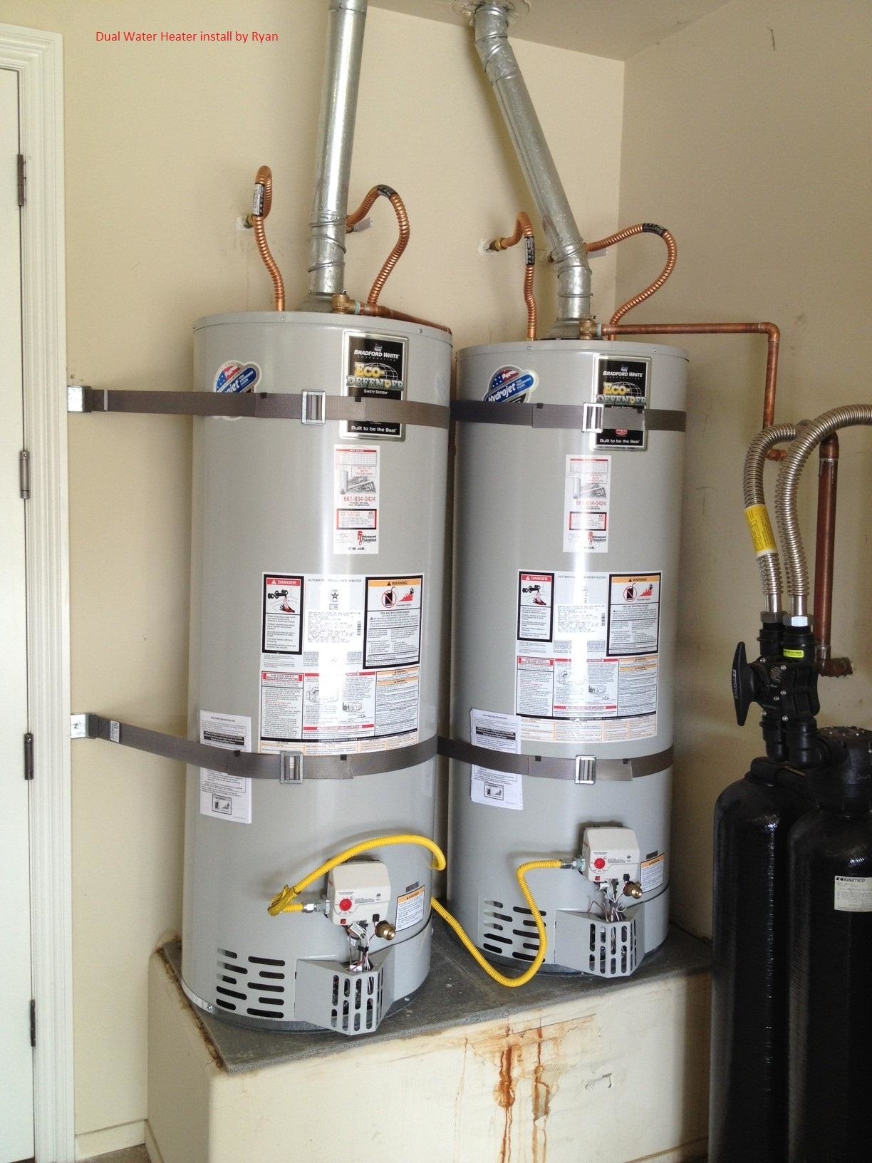 Water Heater install - dual Advanced Plumbing Service Bakersfield (661)834-0424