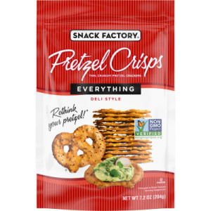 Snack Factory Everything Pretzel Crisps, Non-GMO, 7.2 OZ Resealable Bag featured image