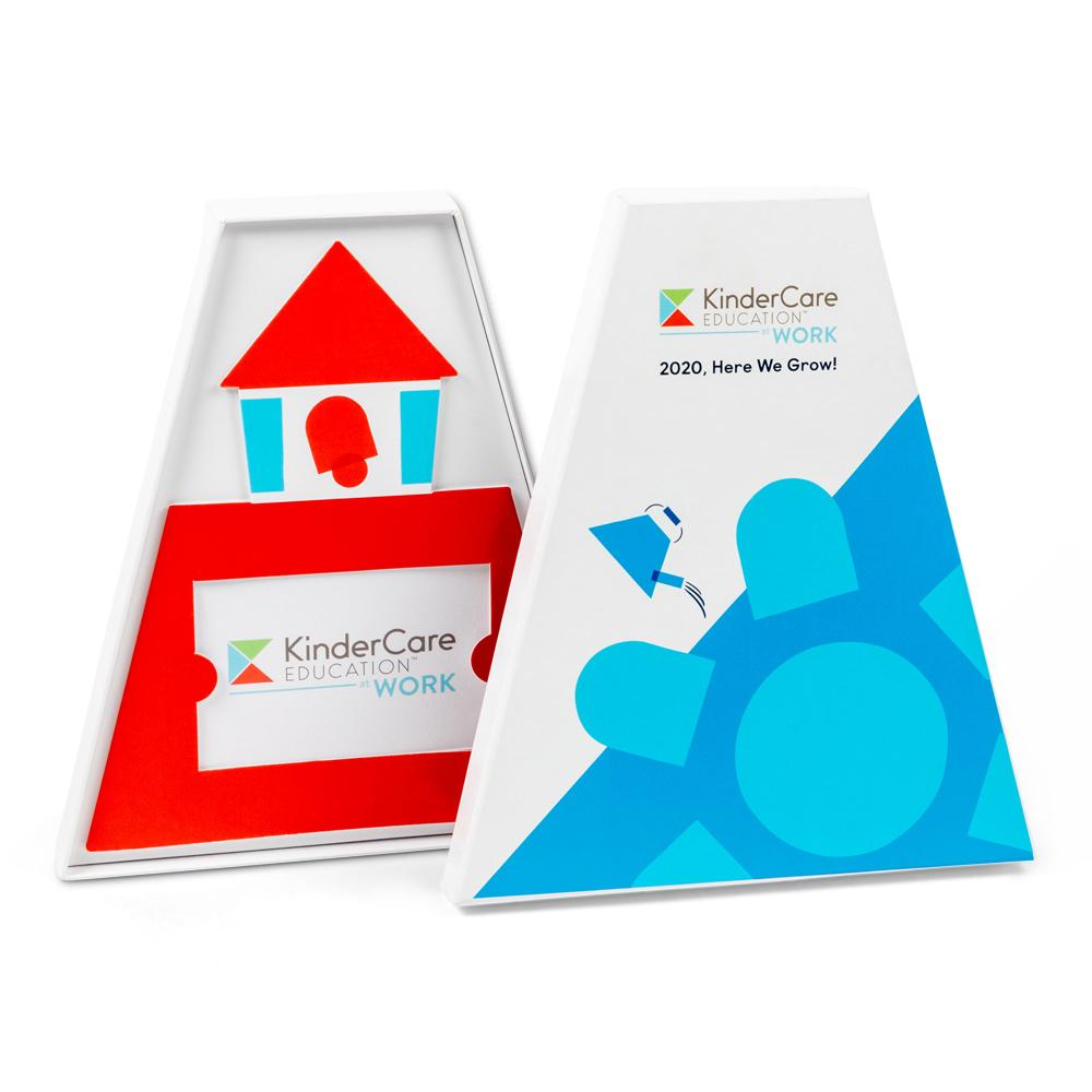 Custom boxes for KinderCare Education at Work. Custom packaging by PLC Print.