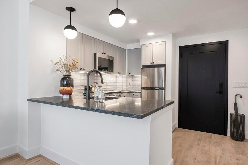 Modern kitchens with contemporary light grey shaker cabinets