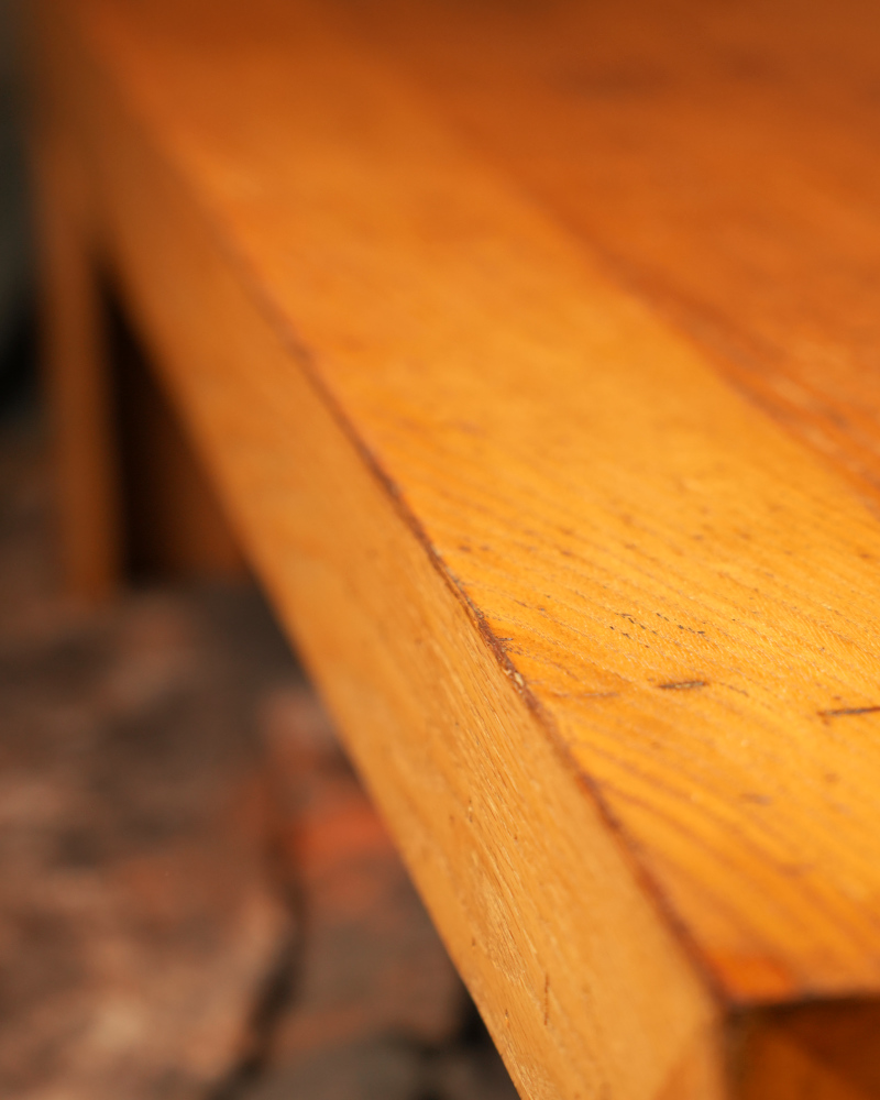Close Up of Refinished Oak Coffee Table