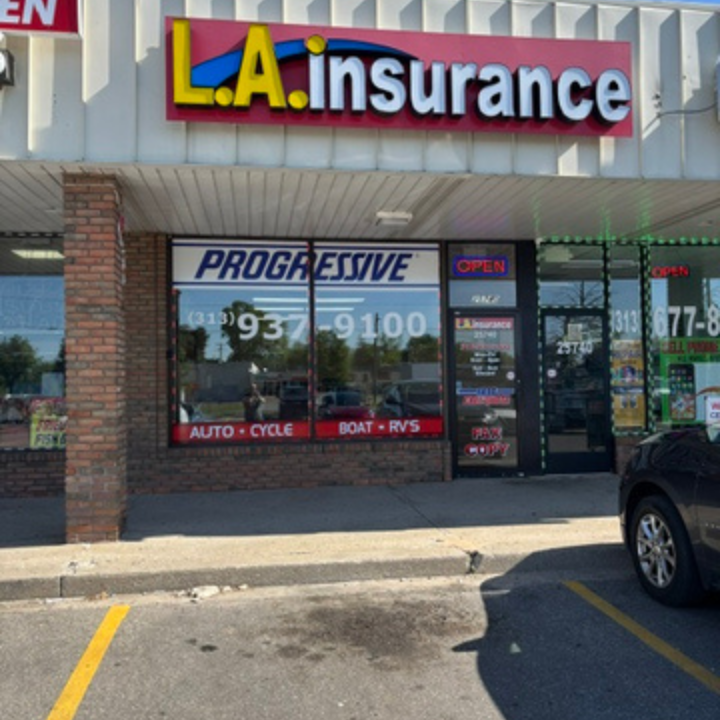 Office exterior of the L.A. Insurance Agency located at 25740 Joy Rd. in MI