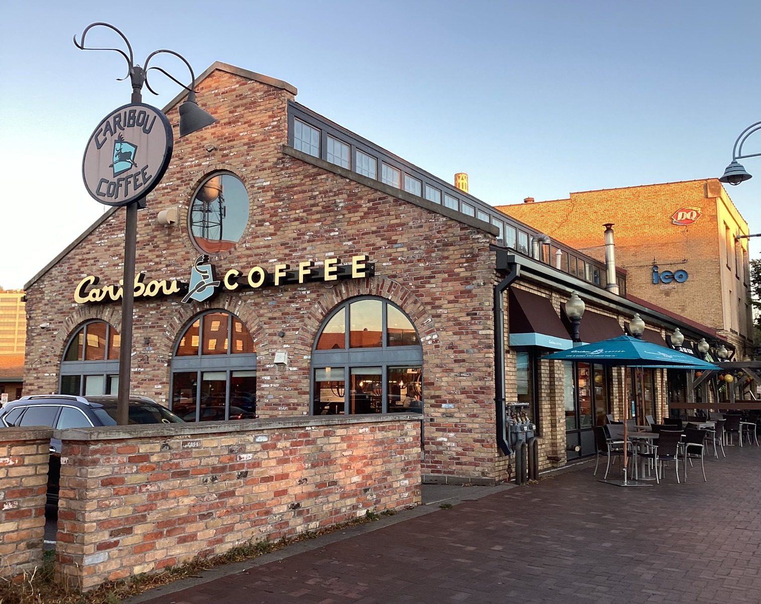 Storefront of the Caribou Coffee at 307 Canal Park Drive in Duluth