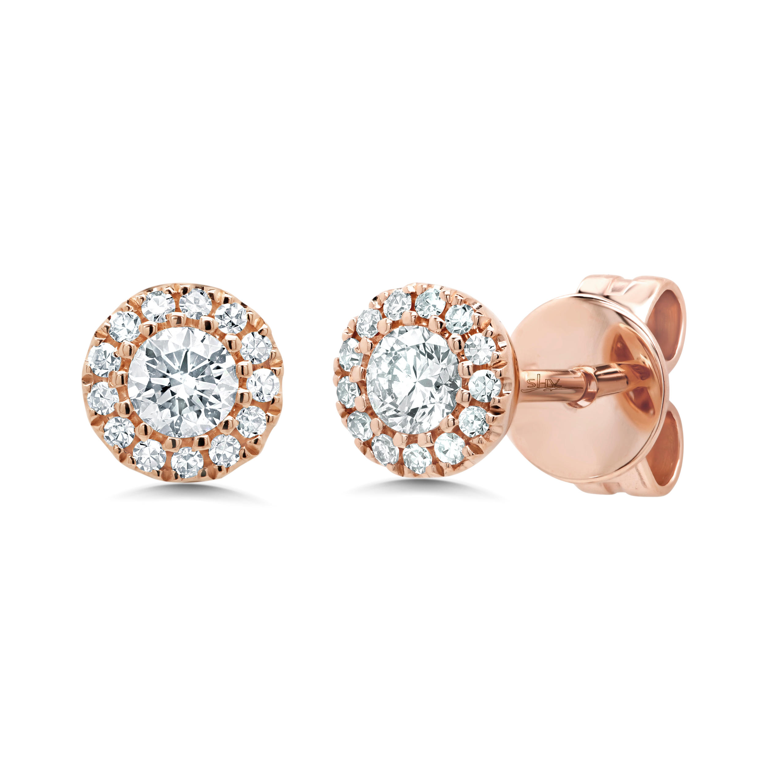 Rose gold diamond earrings from Shy Creation