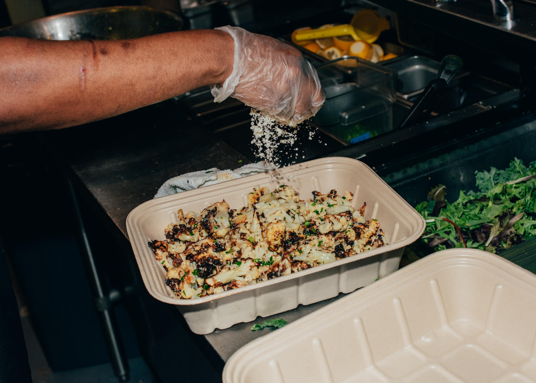 Cauliflower With Garlic And Parmesan DIG Boston (617)904-4009